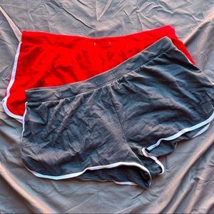 2 pcs Red & Gray Shorts